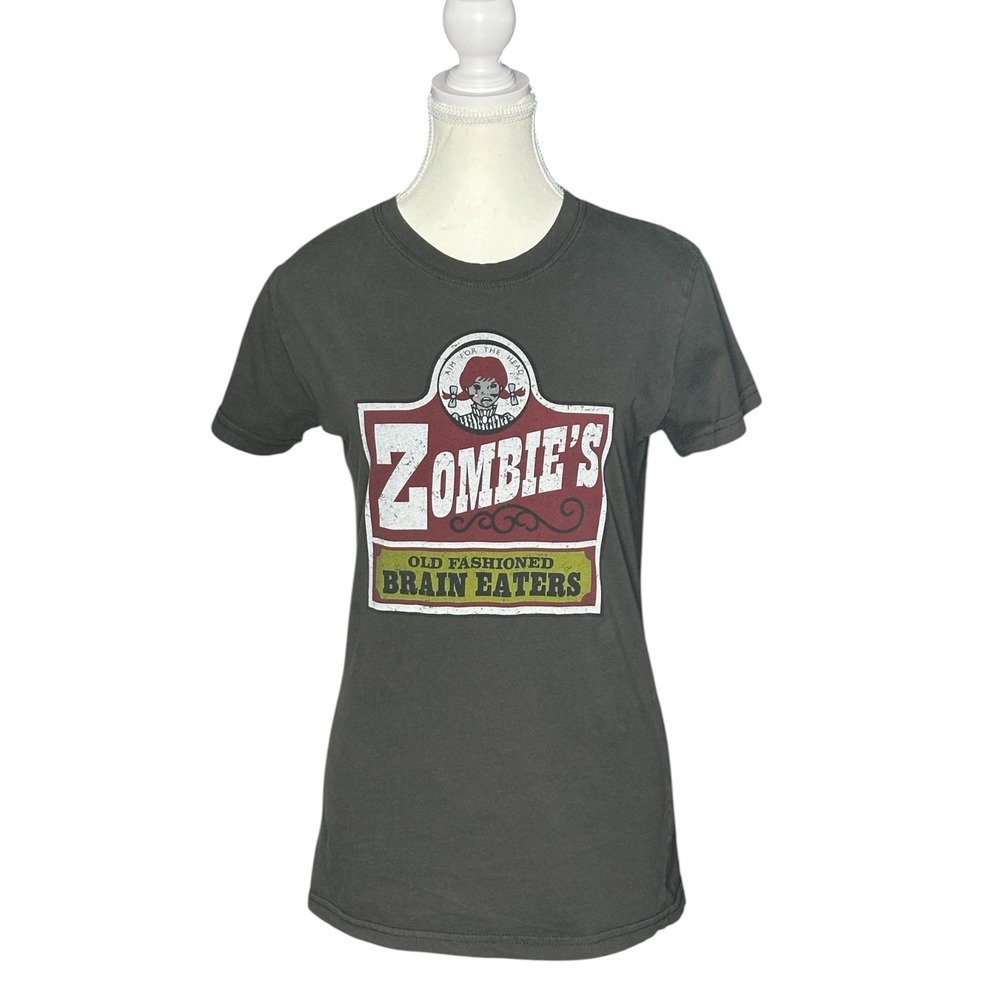 Graphic‎ Lab Zombies Old Fashioned Brain Eaters Parody T-Shirt Gray Large Girls